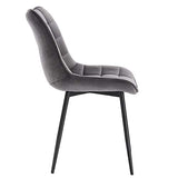 WOLTU® BH142dgr-2 Chaise de Salle à Manger Lot de 2 Chaise de Cuisine Assise rembourrée en Velours Pieds en métal Stable, Gris Foncé
