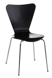 Chaise Empilable Calisto en Bois - Assise Ergonomique - Chaise de Salle d'Attente en Bois Chaise, Hauteur Assise 45 cm -Couleurs au Choix:, Couleur:Noir