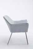 CLP Fauteuil Lounge Design Caracas Tissu I Chaise Confortable Assise et Dossier rembourrés Accoudoir I Fauteuil de Salon Piètement en Métal Gris