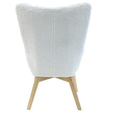 HOME DECO FACTORY Helsinki Imitation Fourrure Mobilier Assise Canape Fauteuil Confort Accoudoir Siege Salon Salle A Manger, Textile-Polyester, Blanc, 65 x 74 x 100
