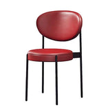 NJDT Chaise de Salle à Manger Pied en métal PU Surface avec Coussin Rembourré Designer Contemporain pour Bureau Salon Salle à Manger Cuisine (Couleur : Rouge)