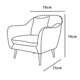 Fauteuil de salon | Fauteuil moderne en velours | Fauteuil de relaxation pour chambre | Chaise longue et cocktail | Fauteuil de lecture confortable, fauteuil capitonné Ralph par JD Elegance, bleue