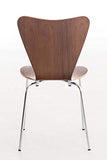 Chaise Empilable Calisto en Bois - Assise Ergonomique - Chaise de Salle d'Attente en Bois Chaise, Hauteur Assise 45 cm -Couleurs au Choix:, Couleur:Noyer