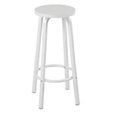 WOLTU 2 X Tabourets de Bar Bistro Tabouret Assise Rond en MDF et métal,Blanc BH237ws-2