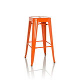 hjh OFFICE Tabouret de Bar VANTAGGIO High Métal Orange, Tabouret Industriel Haut, empilable, 645080