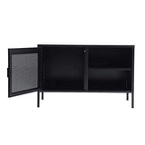 MEUBLE COSY Grand Espace Armoire métallique, Armoire de rangement en métal à 2 couches, 1 Portes Métal Meuble de Bureau Armoire, Buffet de rangement, Armoire avec étagère Noir