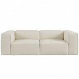 HOMIFAB Canapé modulable 3 Places en Velours côtelé Beige - Roma