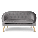 IDMarket - Canapé Banquette en Velours Sonia Gris