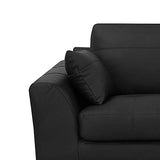Beliani Canapé Fixe 3 Places en Cuir et Cuir PU Noir avec Pieds Dorés pour Salon au Design Moderne et Glamour