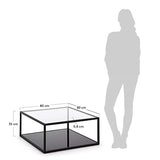 LF - Table basse Grennhill carré 80 x 80 cm métal et verre