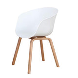 BenyLed Lot de 4 Chaises de Salle à Manger Scandinave Design Rétro Chaise D'appoint avec Pieds en Bois de Chêne et Assise en Polypropylène (Blanc)