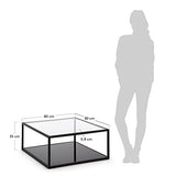 LF - Table basse Grennhill carré 80 x 80 cm métal et verre