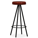 Wakects Lot de 4 tabourets de bar style industriel tabourets de cuisine rembourrés en cuir chaises de bar hautes pour salle à manger cuisine péninsule restaurants bar 30 x 76 cm marron et noir