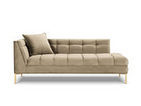 MICADONI - Méridienne d'angle Droit Karoo - 1 Place - Velours - Beige
