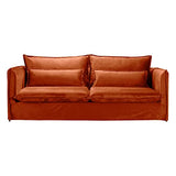 Made In Meubles Canapé en Velours Couleur Terracotta 3 Places Madrid Canapé 100 x 209 x 87 cm