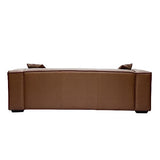 Miliboo Canapé Vintage 3 Places Cuir Marron et Bois Noir Cobain