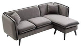 Canapé d'angle modulable scandinave en Tissu Gris
