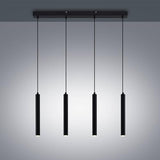 Arcchio LED Suspension Kammeron (Moderne) en Noir Métal e. a. pour Salon & Salle à manger (à 4 lampes,), Suspension, lampe, plafonnier, suspension