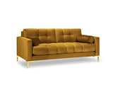 Cosmopolitan Design Canapé Velours, Bali, 3 Places, Jaune, 177x92x78
