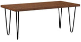 Marque Amazon - Rivet - Table de salle à manger aux pieds ultra-fins et au look industriel, largeur 180 cm, Noyer et noir