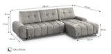 mb-moebel Canapé d'angle Droit/Gauche en lit Convertible avec Coffre 4 Places - Pieds en Métal, en Tissu - Salon & séjour - 290cmx172cmx96cm - Coraline (Droit, Cappuccino)