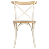 vidaXL Chaises à Dossier croisé Lot de 2 Blanc Bois de manguier Solide
