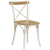 vidaXL Chaises à Dossier croisé Lot de 2 Blanc Bois de manguier Solide