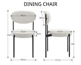 Wahson Lot de 2 Chaise Salle à Manger en Peluche Chaise de Cuisine Moderne Rembourré avec Pieds en Métal, Chaise de Salon pour Cuisine/Restaurant, Blanc