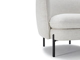 Vente-unique Fauteuil en Tissu et Lin crème avec Pieds en métal Noir ANOULA