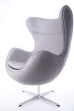 VOLERO' Shopping Online, Egg Chair, Fauteuil Suspendu, modèle Aphrodite, Rembourrage en Fibre de Verre, revêtement en Similicuir Rouge, Base en Aluminium rotative à 360 ° en métal argenté.