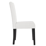 Mendler Lot de 2 chaises de séjour Littau, Simili-Cuir, Blanc Mat, Pieds foncés