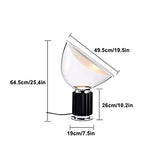 Lampe à Poser Lampes de chevet modernes avec lampe de table tournante à 360 ° Lampes de table transparentes for la salle de séjour Bouton Bouton Bouton Bouton Nightlight, 25.4 "H Lampe de Chevet (Col