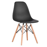 KunstDesign Ensemble de 4 chaises de Salle à Manger, Design Ergonomique, Pieds en Bois de hêtre Naturel, Look Moderne du Milieu du siècle（Noir