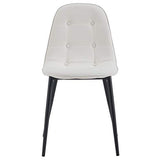 IDIMEX Lot de 4 chaises Alvaro pour Salle à Manger ou Cuisine avec 4 Pieds en métal Noir et Assise capitonnée, revêtement synthétique Blanc