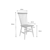 Alice's Home - Lot de 2 chaises Naturelles à barreaux en Bois d'hévéa. Romie. L 50.8 x P 44.2 x H 90cm