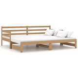 Festnight canape Convertibles,canapé-lit 2 Places,bz Convertible 2 Places,lit Banquette,lit Coulissant 2 Personnes,Lit Double en Bois pour Adultes Enfants- 2X(90x200) -Marron Miel-Type 1