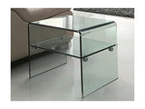 Vente-unique - Table de Chevet STILEOS - 1 Niche - Verre trempé