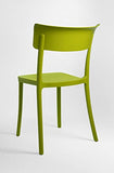 SARETINA Chaise polypropylène design empilable, pour salle à manger, bar et cuisine, aussi pour extérieur - 8 couleurs (4, vert acide)
