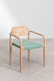 SKLUM Lot de 2 chaises de Salle à Manger Naele avec accoudoirs Vert Aquamarine