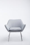 CLP Fauteuil Lounge Design Caracas Tissu I Chaise Confortable Assise et Dossier rembourrés Accoudoir I Fauteuil de Salon Piètement en Métal Gris
