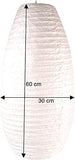 Guru-Shop Abat-jour Ovale en Papier Lokta, Suspension Corona, Blanc Naturel, DupapierLokta, Couleur : Blanc Naturel, 50x30x30 cm, Plafonniers Asiatiques Lampes en Tissu de Papier