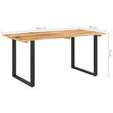 Tidyard Table de Salle à Manger Rectangulaire, Table de Repas Meuble à Manger, Table Console Extensible 160x80x76 cm Bois d'acacia Solide