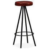 Wakects Lot de 4 tabourets de bar style industriel tabourets de cuisine rembourrés en cuir chaises de bar hautes pour salle à manger cuisine péninsule restaurants bar 30 x 76 cm marron et noir