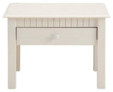 Domus Scandinavia Linda quadratisch mit 1 Schubkasten Table Basse, Bois, Blanc, 60 x 60 cm