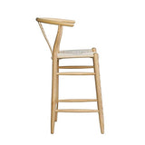 Tabourets de bar pivotants avec dos, Chaise High Bar wo-od Bar Wishbone Salle à manger Salle à manger Naturel Rattan Chaise de salle à manger by CHENGSYSTE ( Color : Brown , Size : 57*61*107*77cm )