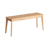 SHAOO Banc de Table a Manger,Banc en Rotin,Banc D'intérieur Moderne,Banc sans Dossier,Banc de Balcon Extérieur,Cadre en Bois Massif,Style Simple,adapté au Salon/Balcon/Salle a Manger/Porche.