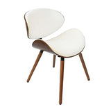 BTZHY Fauteuil Chaise,Chaise de Salle à Manger Papillon, Chaises de Salle à Manger Modernes du Milieu du Siècle, Chaise d'appoint de Cuisine Contemporaine Rembourrée en Faux Cuir Noyer à Dossier I