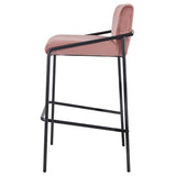 Damiware Lev Tabouret de Bar de qualité supérieure avec Housse en Velours (Velours Rose, 75 cm)