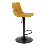 AltoBuy Magnus - Lot de 2 Tabourets Acier et Tissu Jaune Moutarde