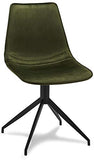 Ibbe Design Isabel Lot de 2 Olive Verte Pivotantes Chaises Salle à Manger en Tissu Velours Salle à Manger Salon Bureau Cuisine, Assise Rembourrée Scandinaves, Pieds en Métal